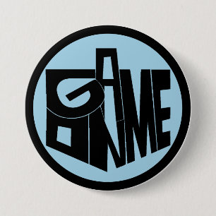 Hanukkah Button, Game ON Black Dreidel 7.5 Cm Round Badge