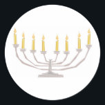 Hanukkah Candles Classic Round Sticker<br><div class="desc">Hanukkah Candles</div>