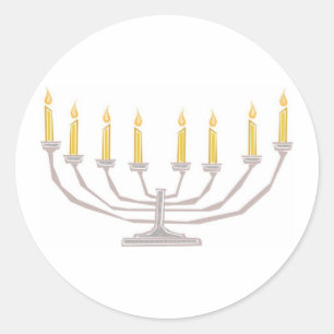 Hanukkah Candles Classic Round Sticker