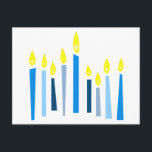 Hanukkah Candles Postcard<br><div class="desc">This design is beautiful and bright and fills you to the brim with Hanukkah holiday spirit</div>