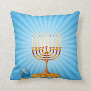 Hanukkah Candles Throw Pillow
