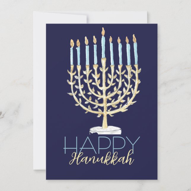 Hanukkah Card Blue (Front)