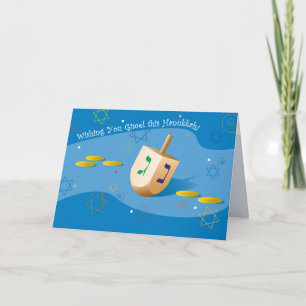 Hanukkah card with Dreidel