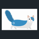 Hanukkah Cat Rectangular Sticker<br><div class="desc">A great gift for cat lovers on Chanukah!</div>