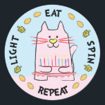 Hanukkah CAT Stickers "Light, Eat, Spin, Repeat"<br><div class="desc">Hanukkah/Chanukah CAT Holiday stickers, "Light, Eat, Spin, Repeat" Anyway I spell it, Chanukah is one of my favourite holidays. Have fun using these stickers as cake toppers, gift tags, favour bag closures, or whatever rocks your festivities! Thanks for stopping and shopping by! Your business is very much appreciated! Happy Hanukkah!...</div>