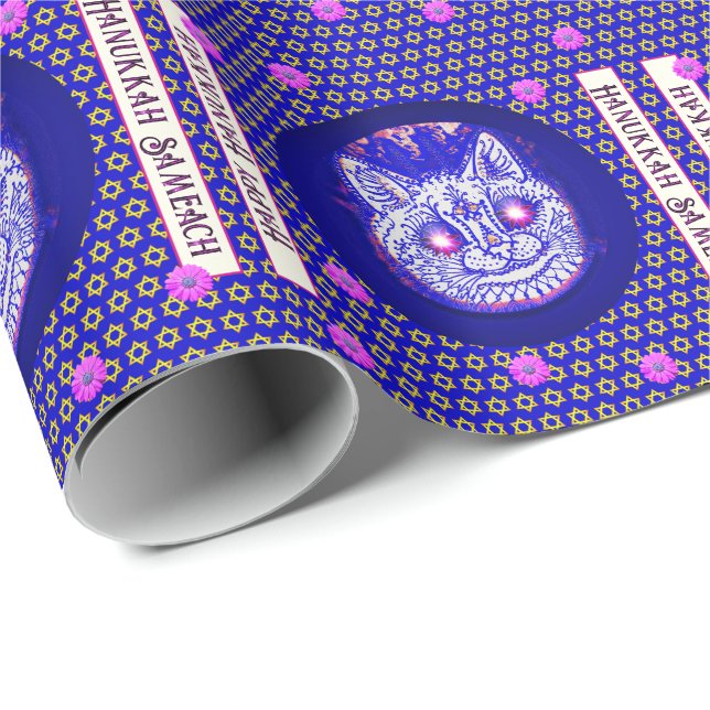 HANUKKAH CAT wrapping paper (Roll Corner)