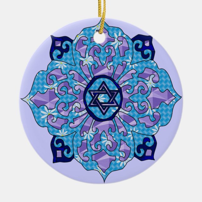 Hanukkah Ceramic Tree Decoration (Front)