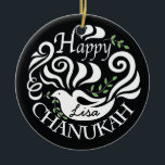 Hanukkah Chanukah Blackboard Dove Circle Ornament<br><div class="desc">Hanukkah "Chanukah Blackboard Dove" Circle Ornament. (2 sided) Personalise by deleting text on front and back of the ornament. Then using your favourite font colour, size, and style, type in your own words. Thanks for stopping and shopping by. Much appreciated! Happy Chanukah/Hanukkah! Bring a lot more holiday cheer to your...</div>