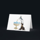 Hanukkah - Chanukah card<br><div class="desc">no really there skirts are kinda long and if they get to close to a candle they go .. FOOSSHHHH!!!!  then look like Chihuahuas . BUT EVEN SO!  THESE TWO ARE PRECARIOUSLY WISHING YOU A BLESSED AND HAPPY FESTIVAL OF THE LIGHTS .</div>