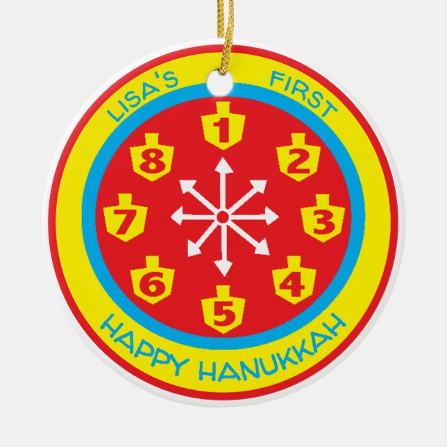 Hanukkah Chanukah COLORFUL 8 CRAZY NIGHTS Ornament (Front)