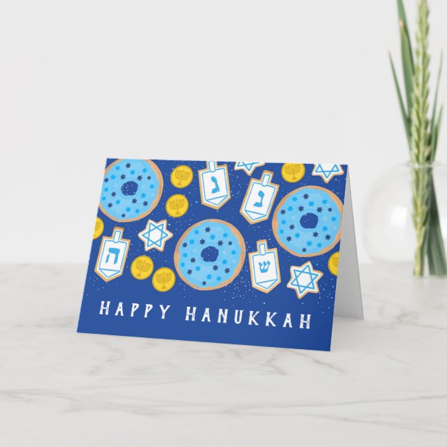 Hanukkah Chanukah Desserts Doughnuts Cookies Card (Front)