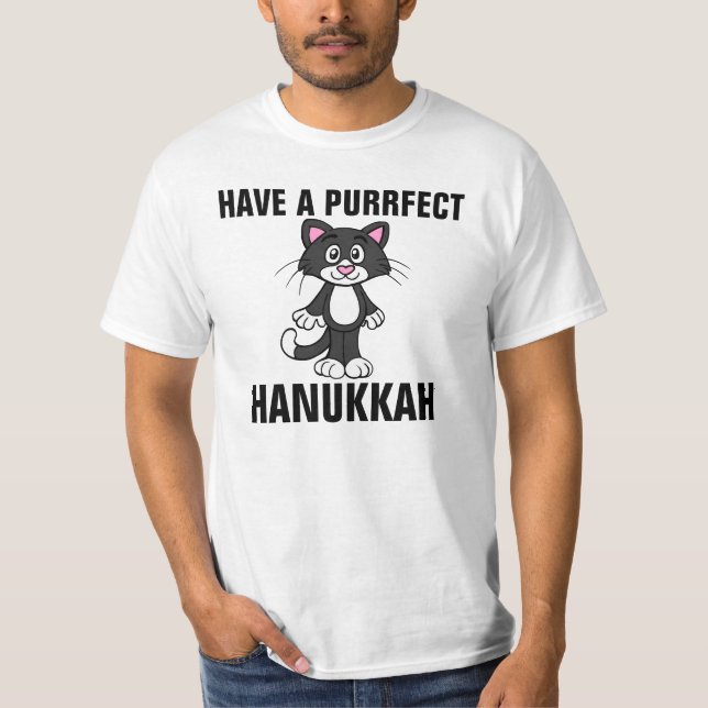 Hanukkah Chanukah Funny CAT t-shirts, Cats T-Shirt (Front)