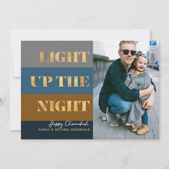 Hanukkah Chanukah Gold Light Up the Night Photo (Front)