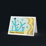 Hanukkah/Chanukah Greeting Card/Envelope Blue/Gold Holiday Card<br><div class="desc">Hanukkah/Chanukah Greeting Card with White Envelope Blue/Gold. Designed with menorahs, dreidels and stars of Davids in a background of golds and blues. Personalise by deleting, "Happy Chanukah" and choosing your favourite font style, colour, size and wording . Use the blank inside page to express your best wishes for a wonderful...</div>