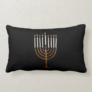 Hanukkah Chanukah Hanukah Hannukah Menorah Candles Lumbar Cushion