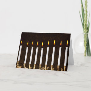 Hanukkah Chanukah Hanukah Menorah Burning Candles Holiday Card