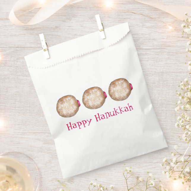 Hanukkah Chanukah Jewish Holidays Jelly Doughnut Favour Bags (Clipped)