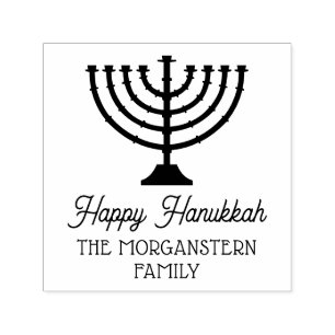 Hanukkah Chanukah Menorah  Family Name Self-inking Stamp