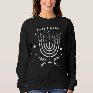 Hanukkah Chanukah Menorah Seven Lamps Jewish Holid Sweatshirt