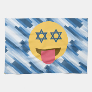 hanukkah chanukkah emoji tea towel
