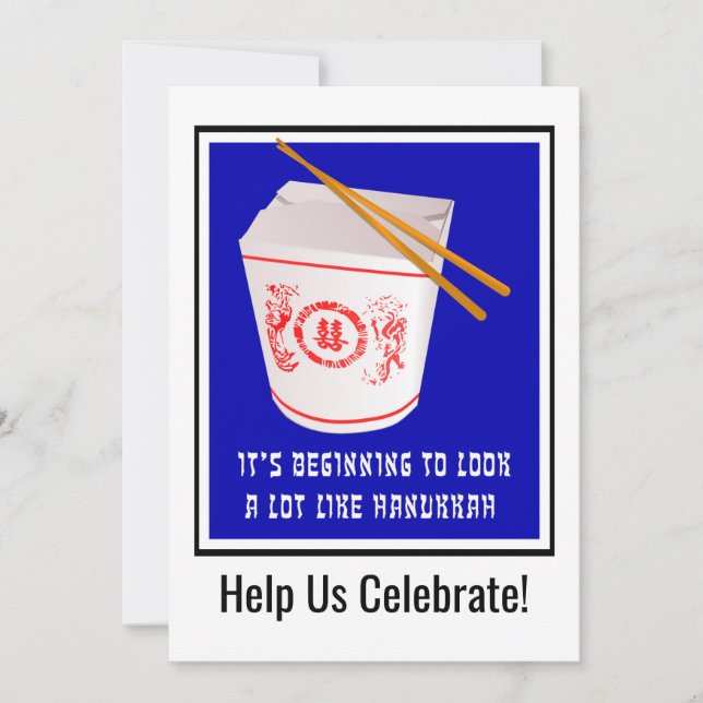 Hanukkah Chinese Take-Out Invite (Front)