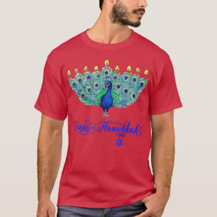 Hanukkah Christmas Peacock Menorah Chanukah Jewish T-Shirt