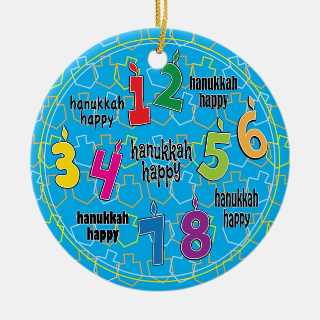 Hanukkah Circle Ornament (Front)