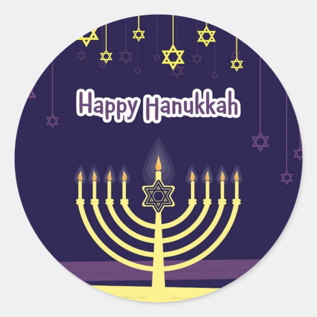  Hanukkah Classic Round Sticker (Front)