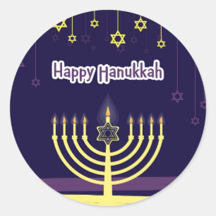 Hanukkah Classic Round Sticker