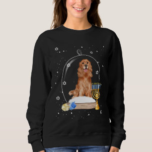 Hanukkah Cocker Spaniel. Dog Snow Globe Pajama Sweatshirt