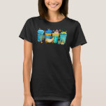 Hanukkah Coffee Latte Drink Menorah Chanukah Cute  T-Shirt<br><div class="desc">Hanukkah Coffee Latte Drink Menorah Chanukah Cute Holiday</div>