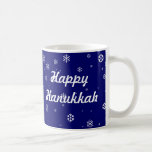 Hanukkah Coffee Mug<br><div class="desc">White snowflakes that you can change the text and background colour of. What it reads and more. For the holidays or the winter season.</div>
