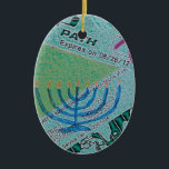 Hanukkah Collage Ceramic Tree Decoration<br><div class="desc">fun for the holiday Chrismukkah tree!</div>
