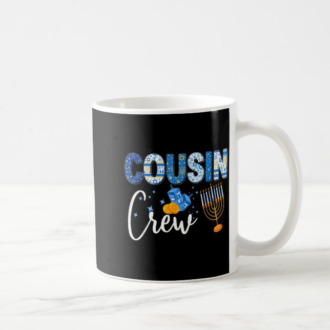 Hanukkah Cousin Crew Matching Family Christmas Paj Coffee Mug (Right)