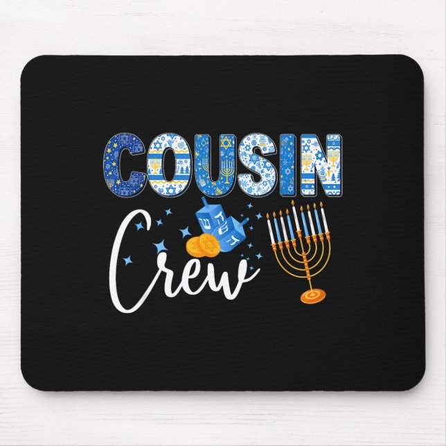 Hanukkah Cousin Crew Matching Family Christmas Paj Mouse Pad (Front)