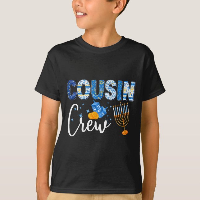 Hanukkah Cousin Crew Matching Family Christmas Paj T-Shirt (Front)