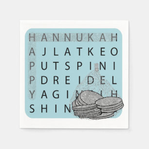 Hanukkah Crossword Puzzle Gelt Napkin