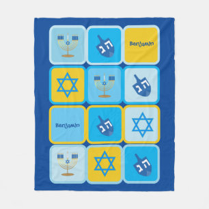 Hanukkah Custom Name Boy's Blanket