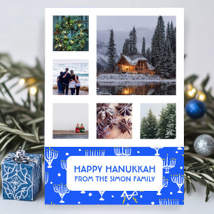 HANUKKAH CUSTOM PHOTO Menorahs Stars Holiday Card