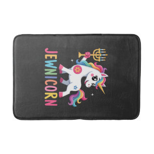 Hanukkah Dabbing Unicorn Jewnicorn Chanukah Jewish Bath Mat