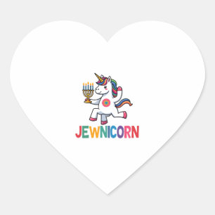 Hanukkah Dabbing Unicorn Jewnicorn Chanukah Jewish Heart Sticker