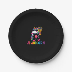 Hanukkah Dabbing Unicorn Jewnicorn Chanukah Jewish Paper Plate