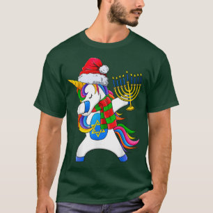 Hanukkah Dabbing Unicorn Jewnicorn Chanukah Jewish T-Shirt