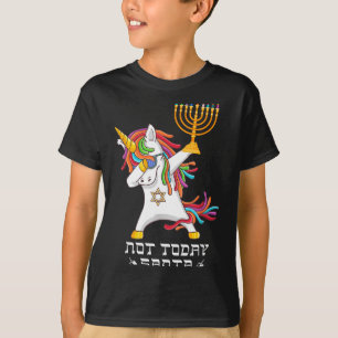 Hanukkah Dabbing Unicorn Not Today Santa Jewnicorn T-Shirt