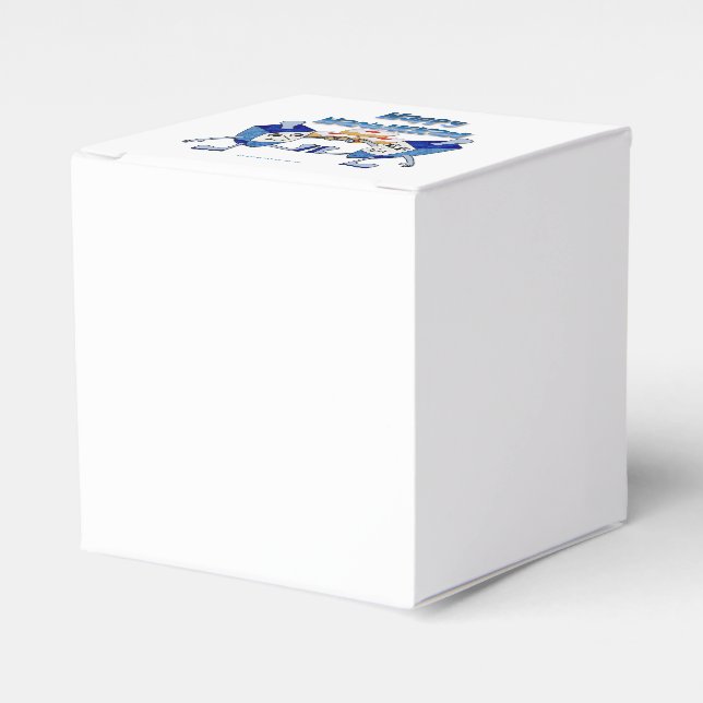 Hanukkah Dancing Dreidels and Jelly Doughnuts Favour Box (Front Side)