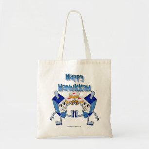 Hanukkah Dancing Dreidels and Jelly Doughnuts Tote Bag