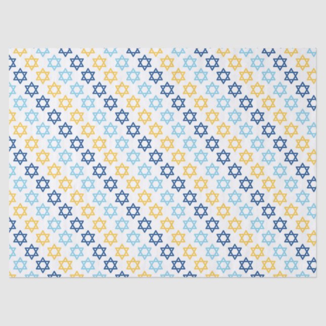 Hanukkah Diagonal Star of David Tissue Paper (Front)