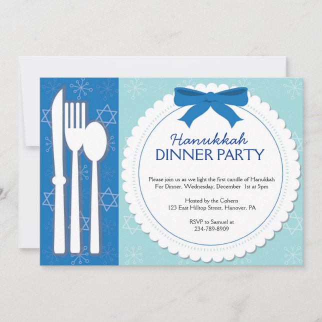 Hanukkah Dinner Party Invitations (Front)