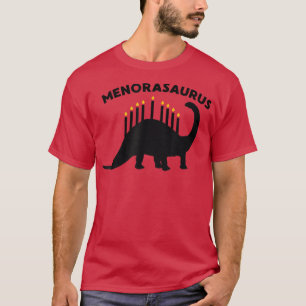 Hanukkah Dinosaur Brontosaurus Menorasaurus Funny  T-Shirt