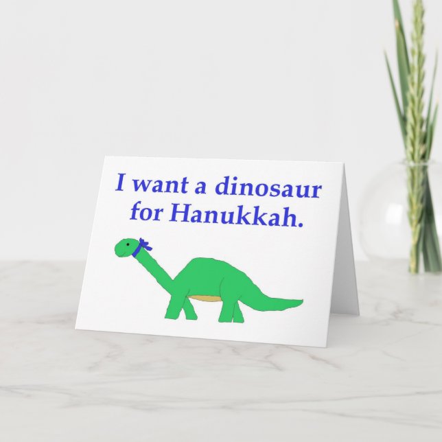 Hanukkah Dinosaur card (Front)